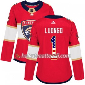 Naisten NHL Florida Panthers Pelipaita Roberto Luongo 1 Adidas 2017-2018 Punainen USA Flag Fashion Authentic